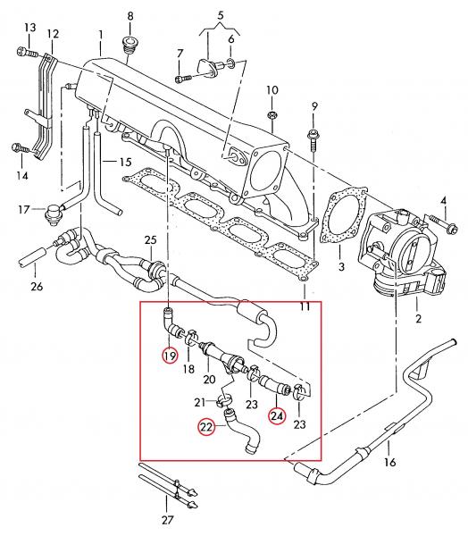 Hadicový kit ProRacing Audi S3 / TT / Seat Leon 1.8T 210/225PS - černý