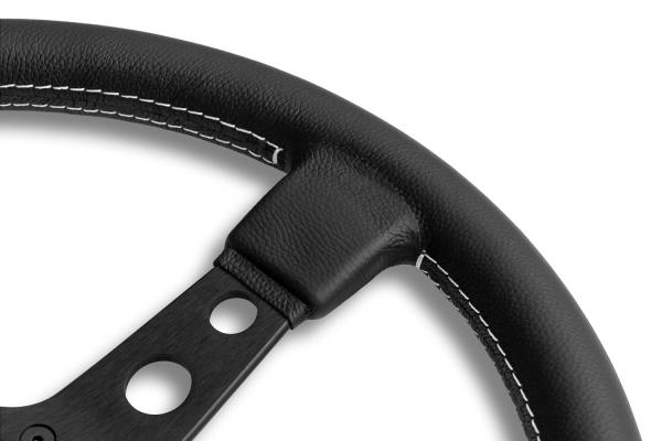 Volant Momo Prototipo 370mm - černý/černý - kůže