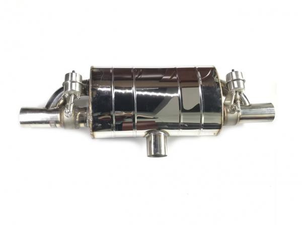 Koncový tlumič výfuku s výfukovými klapkami ProRacing - nerez - 2x 63,5mm