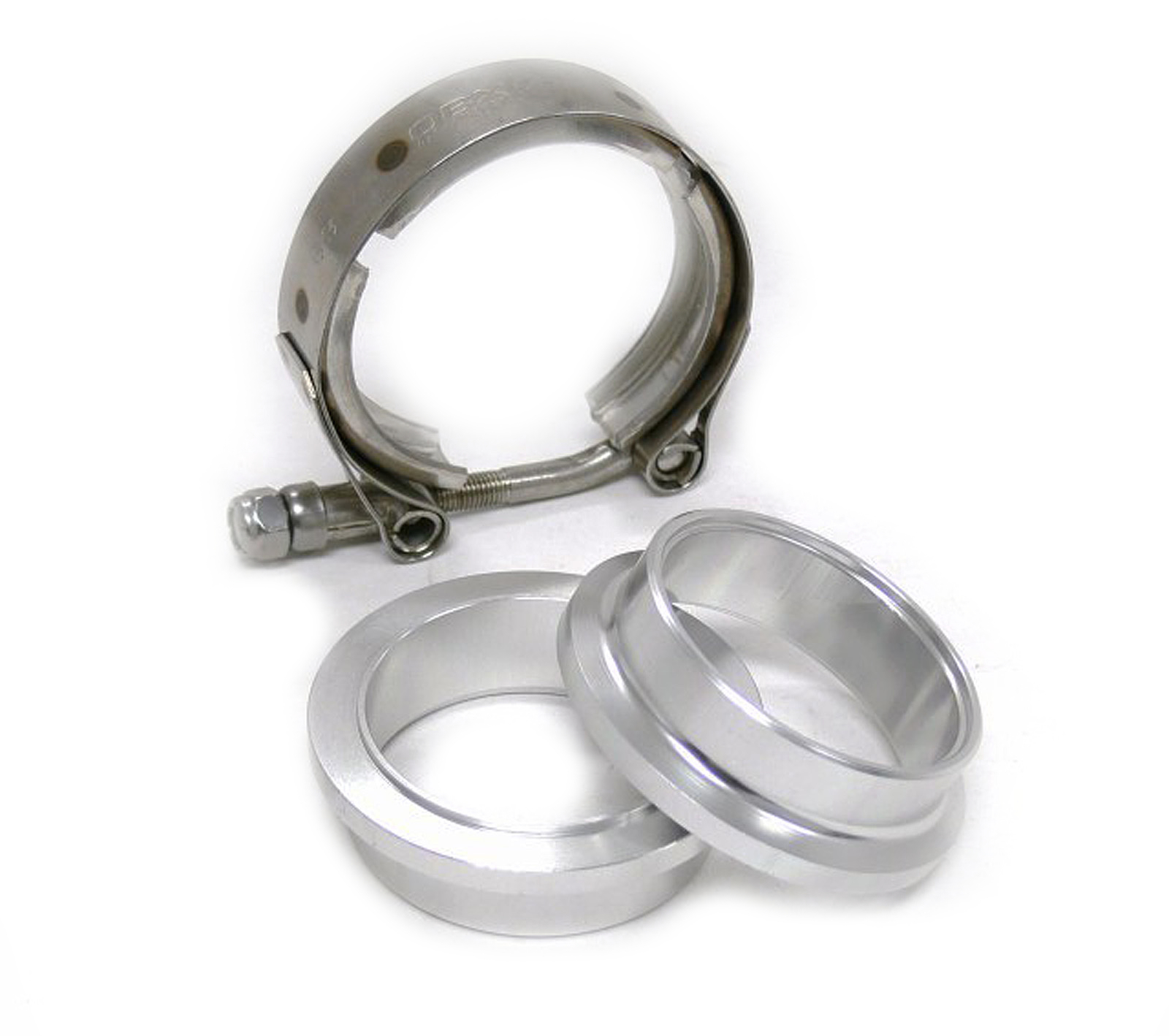 V-band set 76mm (3 palce) - spona + příruby s auto zámkem nerez