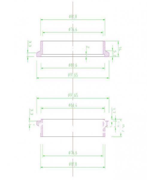 V-band set 76mm (3 palce) - spona + příruby s auto zámkem nerez