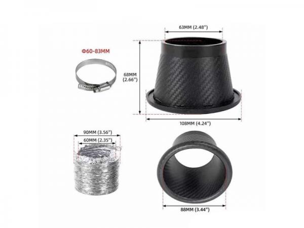 Přívod vzduchu ProRacing 108mm kulatý - průměr 63mm