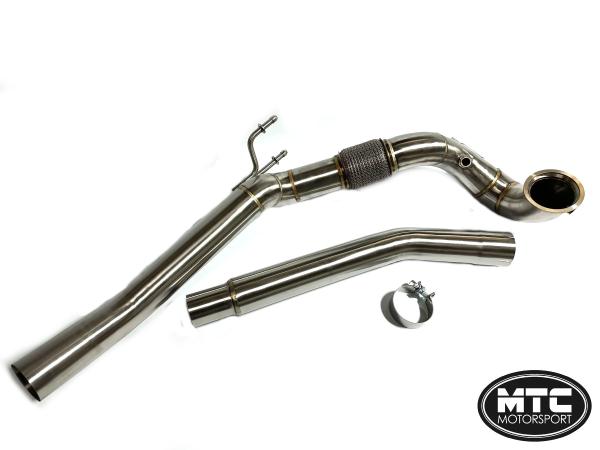 Downpipe s náhradou OPF/GPF a sportovním katalyzátorem MTC Motorsport VW Golf 8/8.5 R 2.0 TSI (19-)