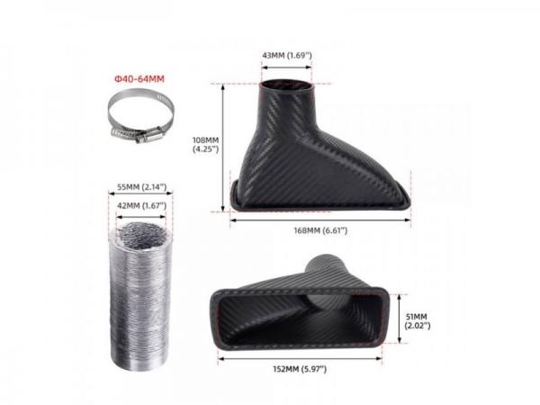 Přívod vzduchu ProRacing 51 x 152 mm oválný - průměr 43mm