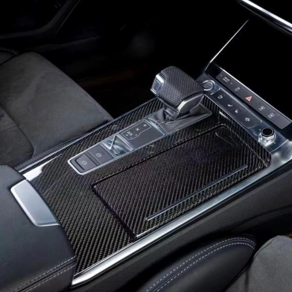 Kryt středové konzole Audi A6 / A7 / RS6 / RS7 C8 (20-) - lesklý karbon 4K1863 969C + 4K1864365C