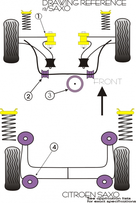 Silentbloky Powerflex Citroen Saxo včetně VTS Rear Beam Mount (4)