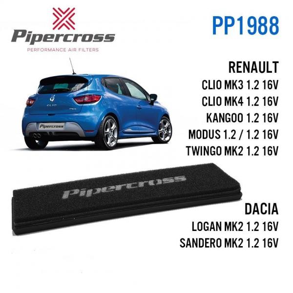 Sportovní vzduchový filtr (vložka filtru) Pipercross na Renault Twingo Mk2 1.2 16V (06/07-)