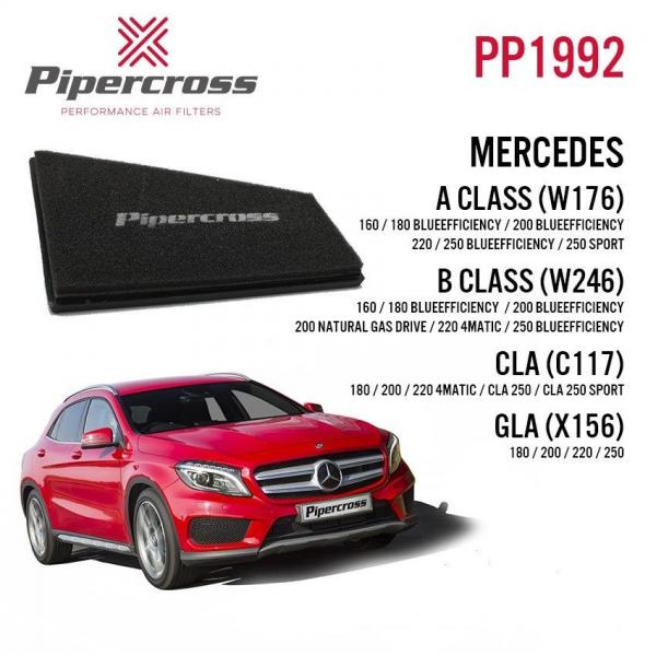Sportovní vzduchový filtr (vložka filtru) Pipercross na Mercedes-Benz B-Klasse W246 B180 BlueEfficiency (10/11-)