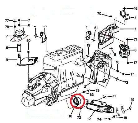 Uložení reakční vzpěry Vibra-Technics Peugeot 106 Phase 2 TU (96-04)