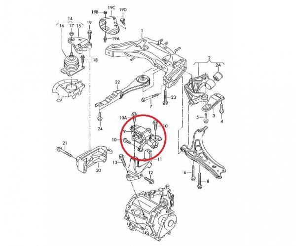 Držák převodovky Vibra-Technics Audi A1 8X Quattro (15-16)