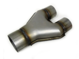 Výfuková nerezová Y redukce VMS Racing délka 250mm - 1 x 76mm > 2 x 76mm