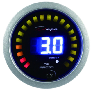 Přídavný budík Depo Racing Digital 2in1 - tlak turba elektronický + tlak oleje