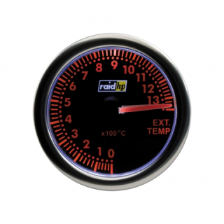 Přídavný budík Raid Night Flight Red - teplota výfukových plynů EGT