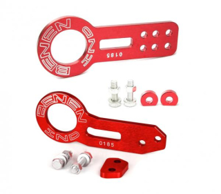 Přední a zadní odtahový hák (odtahové oko) Benen style - červený