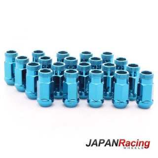Kolové matice (štefty) Japan Racing JN1 závit M12 x 1.25 - modré (ocelové)