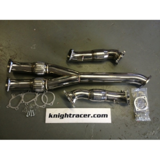 Downpipes se sportovními katalyzátory včetně Y pipe Knight Racer Nissan GT-R R35