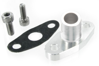 Adaptér zpětné vedení oleje T3/T4 / Garrett GT s výstupem na hadici 16mm - kit s těsněním a šrouby