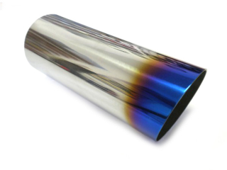 Koncovka výfuku kulatá zkosená s titanovým efektem - průměr 85mm