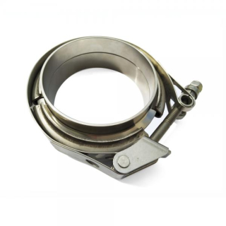 V-band set 63,5mm (2.5 palce) - spona + příruby s auto zámkem + samočinné zamykání nerez