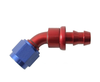 Fitinka koleno 45° D-16 (AN16) 5/16"x12-UNF - Push-On system - výstup na hadici