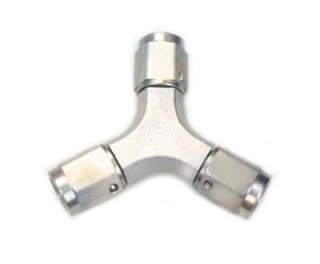 Y rozbočovač s vývody 3x D-03 (AN3) 3/8"x24-UNF samice - nerezový