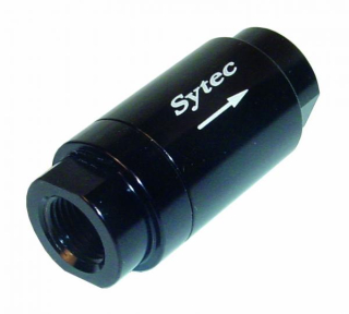 Zpětný ventil celo hliníkový Sytec - samice 1/8"-NPT - černý