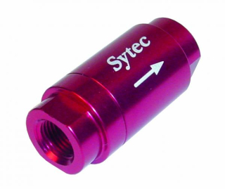 Zpětný ventil celo hliníkový Sytec - samice 1/8"-NPT - červený
