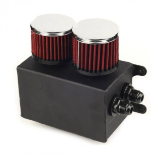 Oil catch tank - 2x vývod + 2x filtr - objem 1,1l