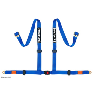 Bezpečnostní pás Securon 4-bodový modrý, kotvící destičky (E homologace)