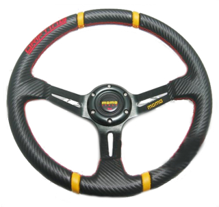 Sportovní volant SW402 - 350mm semiš / 90mm - karbon look/černý