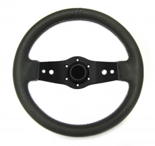 Sportovní volant SW555 - 320mm kůže / 90mm - černý/černý