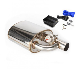 Koncový tlumič výfuku s výfukovou klapkou ProRacing - nerez - 63,5mm