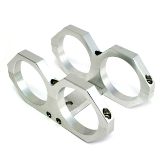 Držák externí palivové pumpy duální 2x 60mm - celo hliníkový - stříbrný