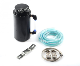 Oil catch tank - 2x vývod černý - objem 0,6l