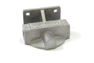 Externí relokační držák olejového filtru Mocal - 1x vývod 1/2"-BSP na každé straně - pravý