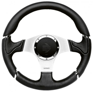 Volant Momo Millenium Sport 320mm - černý/stříbrný - kůže (homologace)