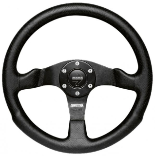 Volant Momo Competition 350mm - černý/černý - kůže (homologace)