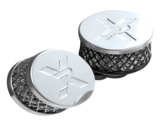 Filtr na odvětrání klikové skříně 13mm - kovový krk - stříbrný