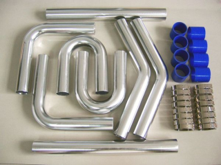 Univerzální set hadic a trubek pro intercooler -  63,5mm - modrý