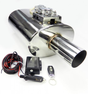 Koncový tlumič výfuku s výfukovou klapkou STW - nerez - 76mm