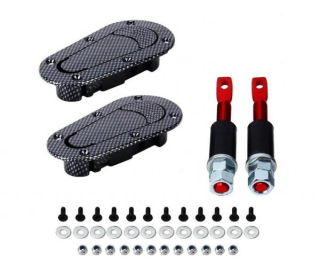 Zámky / držáky kapoty D1 Spec - černý karbon look