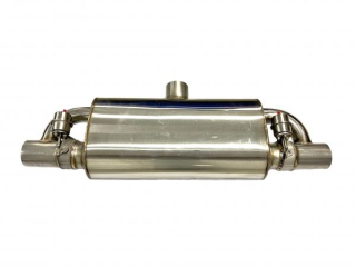 Koncový tlumič výfuku s výfukovými klapkami ProRacing - nerez - 2x 76mm - bez jednotky