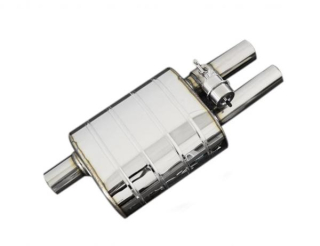 Koncový tlumič výfuku s výfukovou klapkou ProRacing - nerez - 76mm - duální levý - bez jednotky