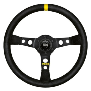 Volant Momo Modell 07 350mm - černý/černý - semiš