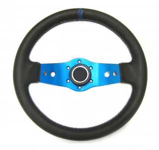 Sportovní volant SW555 - 320mm kůže / 70mm - černý/modrý