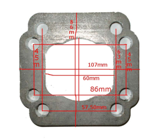 Redukční adaptér na Fiat Uno turbo IHI > T3 (ocel)