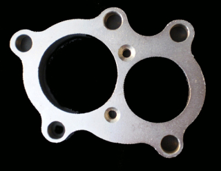 Příruba na výfukovou část GT25xx / GT28xx - 1x 48mm + 1x 38mm (ocel)